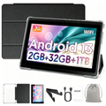 Tedupee 7 inch Tablet, Android 13 Tablets Quad-Core, 4GB RAM+32GB ROM+1TB Expandable, 3500mAh, Dual Camera, with Case, Stand & Storage Bag