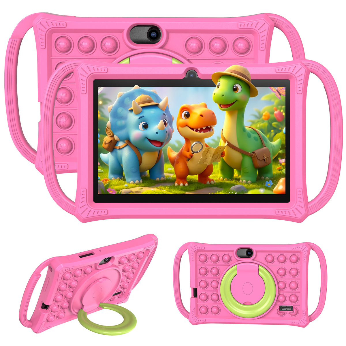 Tedupee Kids Tablet,7 inch Tablet for Kids, 32GB ROM, 4(2+2)GB RAM 1TB Expanded,Parental Control,Educational Apps,Kid‑Proof Case Handle Stand