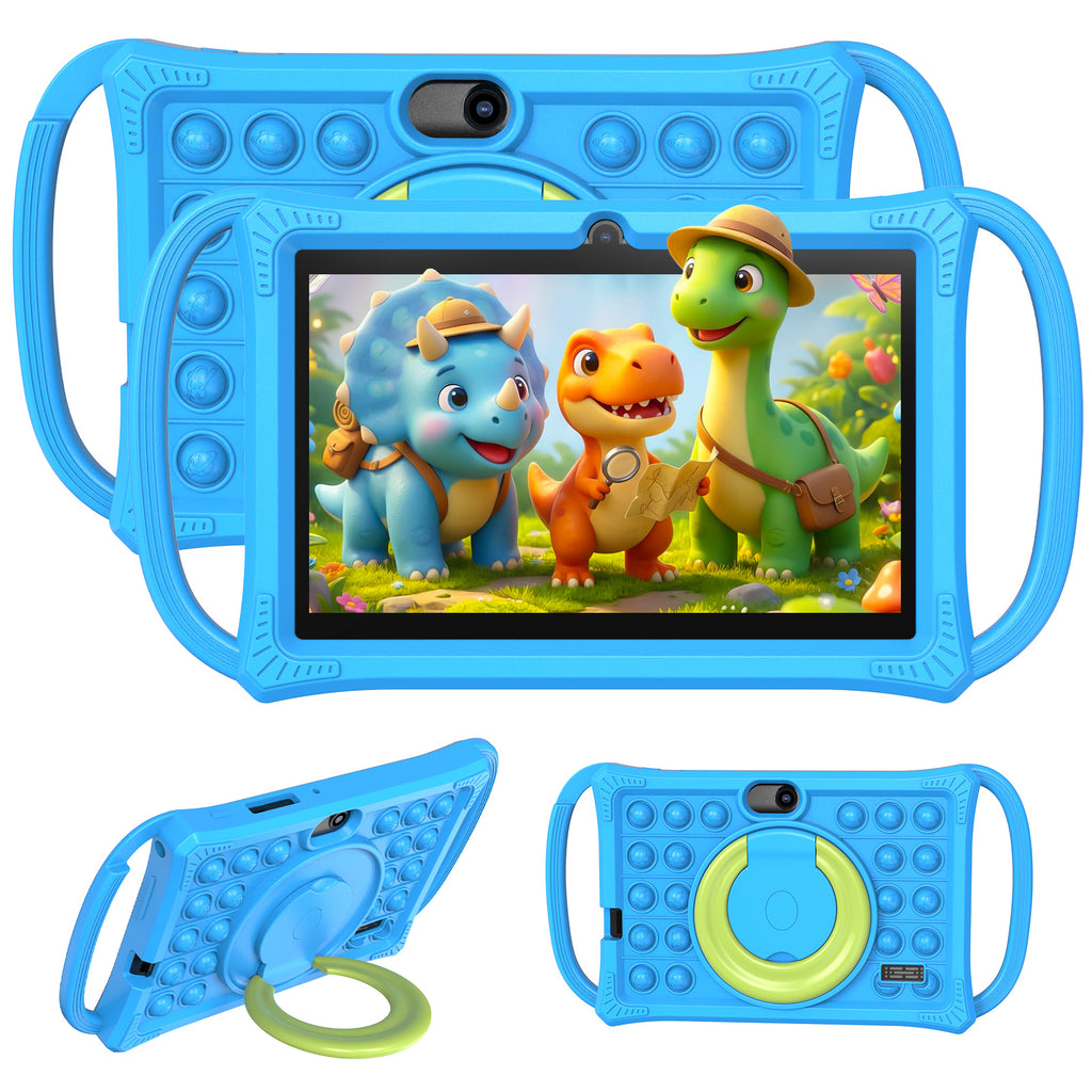 Tedupee Kids Tablet,7 inch Tablet for Kids, 32GB ROM, 4(2+2)GB RAM 1TB Expanded,Parental Control,Educational Apps,Kid‑Proof Case Handle Stand