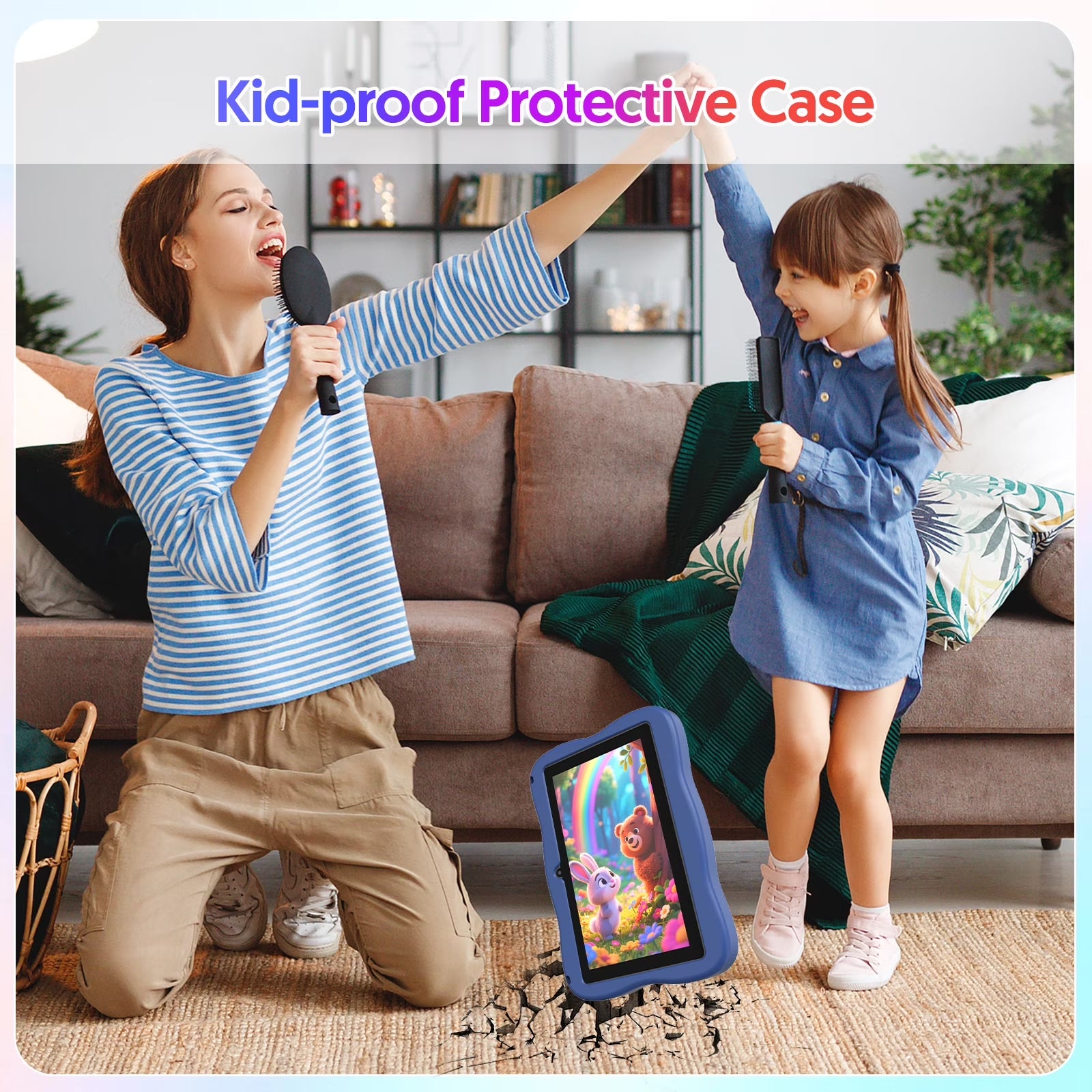 Tedupee Kids Tablet, 7 inch Android 13 Tablet, Quad Core CPU, 4GB(2G+2G)RAM+32GB ROM, 1024 x 600 IPS, WiFi, Bluetooth,