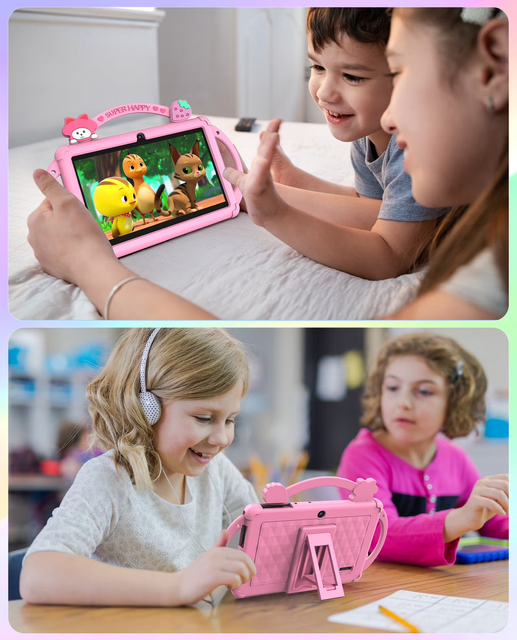 Tedupee Kids Tablet, 7 inch Android 13 Tablet, Quad Core CPU, 4GB(2G+2G)RAM+32GB ROM, 1024 x 600 IPS, WiFi, Bluetooth