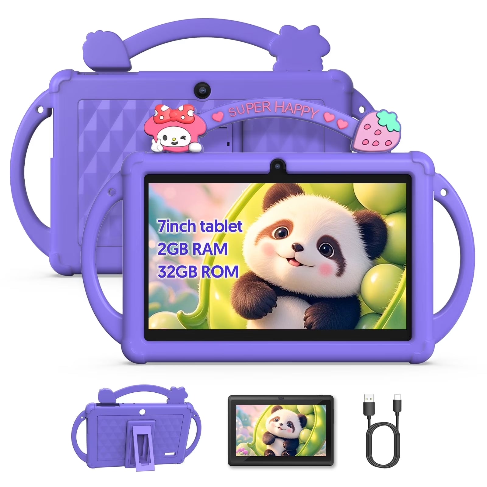 Tedupee Kids Tablet, 7 inch Android 13 Tablet, Quad Core CPU, 4GB(2G+2G)RAM+32GB ROM, 1024 x 600 IPS, WiFi, Bluetooth