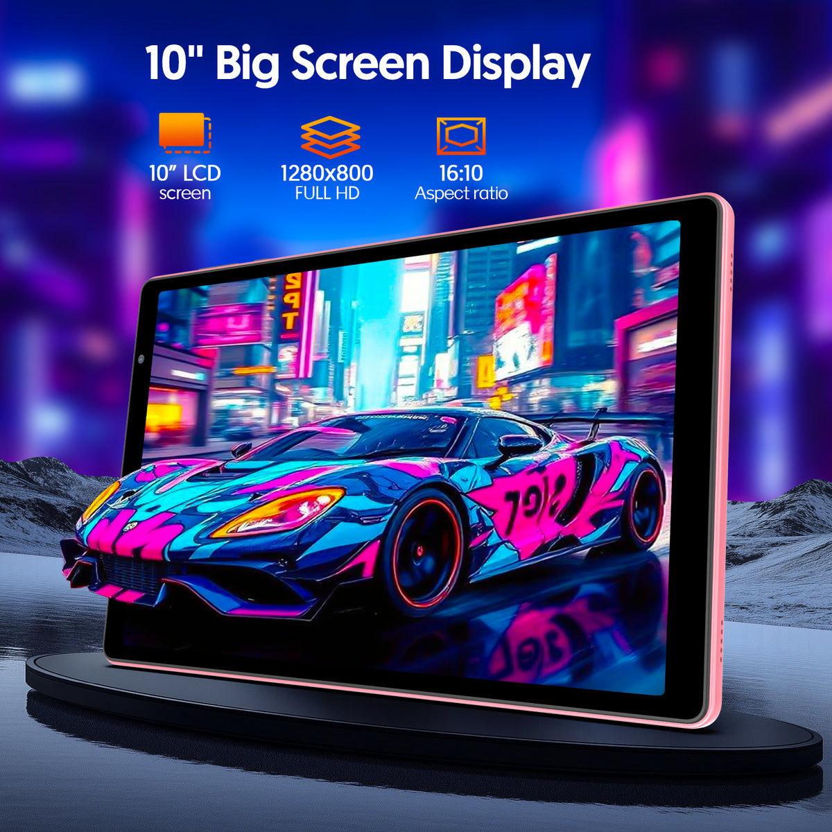 Tedupee Android 14 Tablet,10.1 Inch Android Tablets with case,stand and storage bag,HD IPS Display, Quad Core,4GB+32GB+1TB Expandable,Wifi