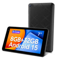 Tedupee Tablet 7 inch Android 15 Tablet, 8GB RAM 32GB ROM 1TB Expandable,Penta-core Processor Tablet PC，Wi-Fi 6, 5G dual-band，3000mAh Battery, Dual Camera, Educational, Games