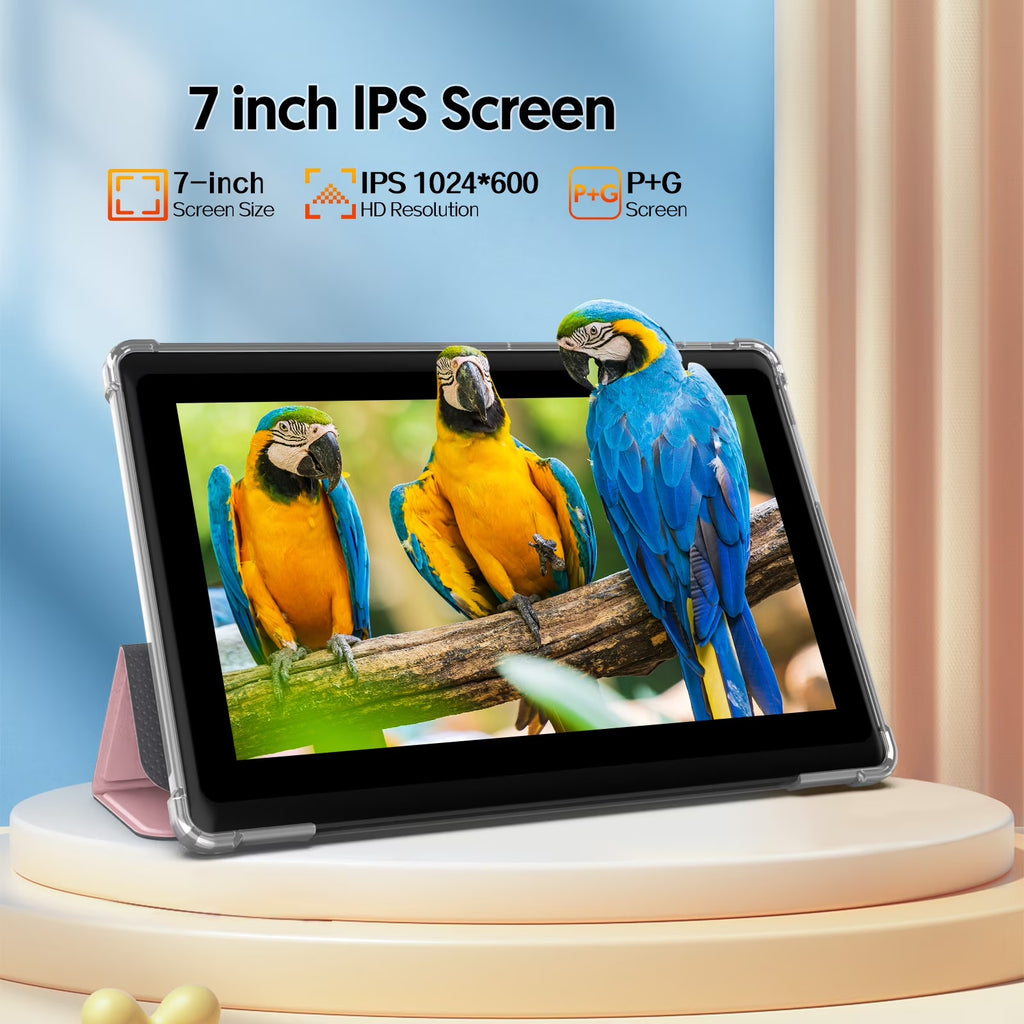 Tedupee 7 inch Tablet, Android 13 Tablet with Case, Quad Core Tablet,1024 x 600 IPS Touch Screen,4GB RAM 32GB ROM 1TB Expandable,Dual Camera, 3500Mah