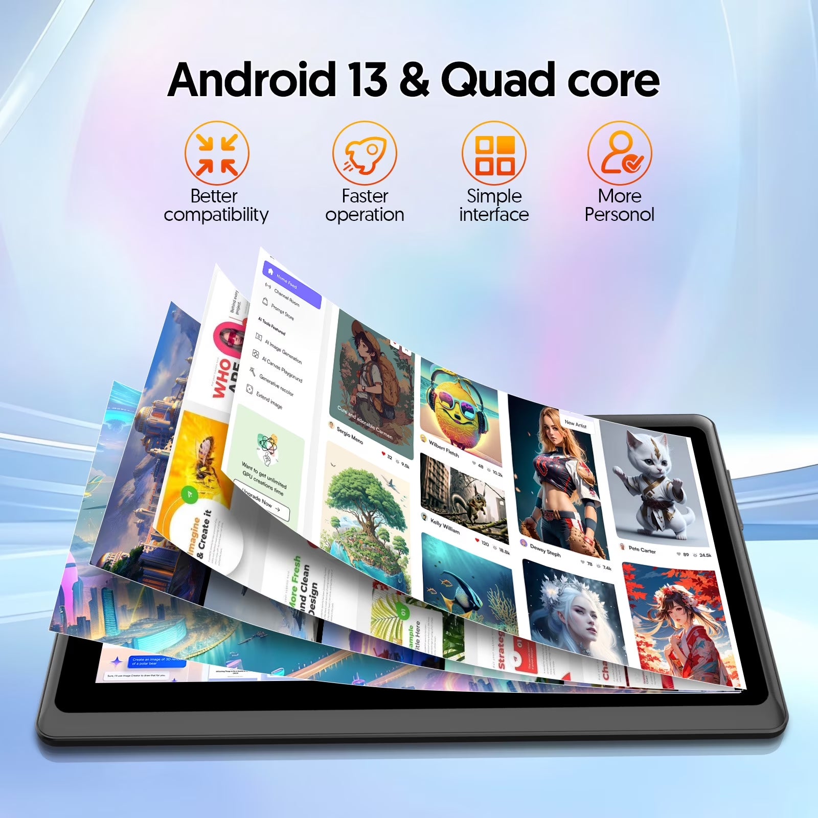 Tedupee 7 inch Tablet, Android 13 Tablet with Case, Quad Core Tablet,1024 x 600 IPS Touch Screen,4GB RAM 32GB ROM 1TB Expandable,Dual Camera, 3500Mah
