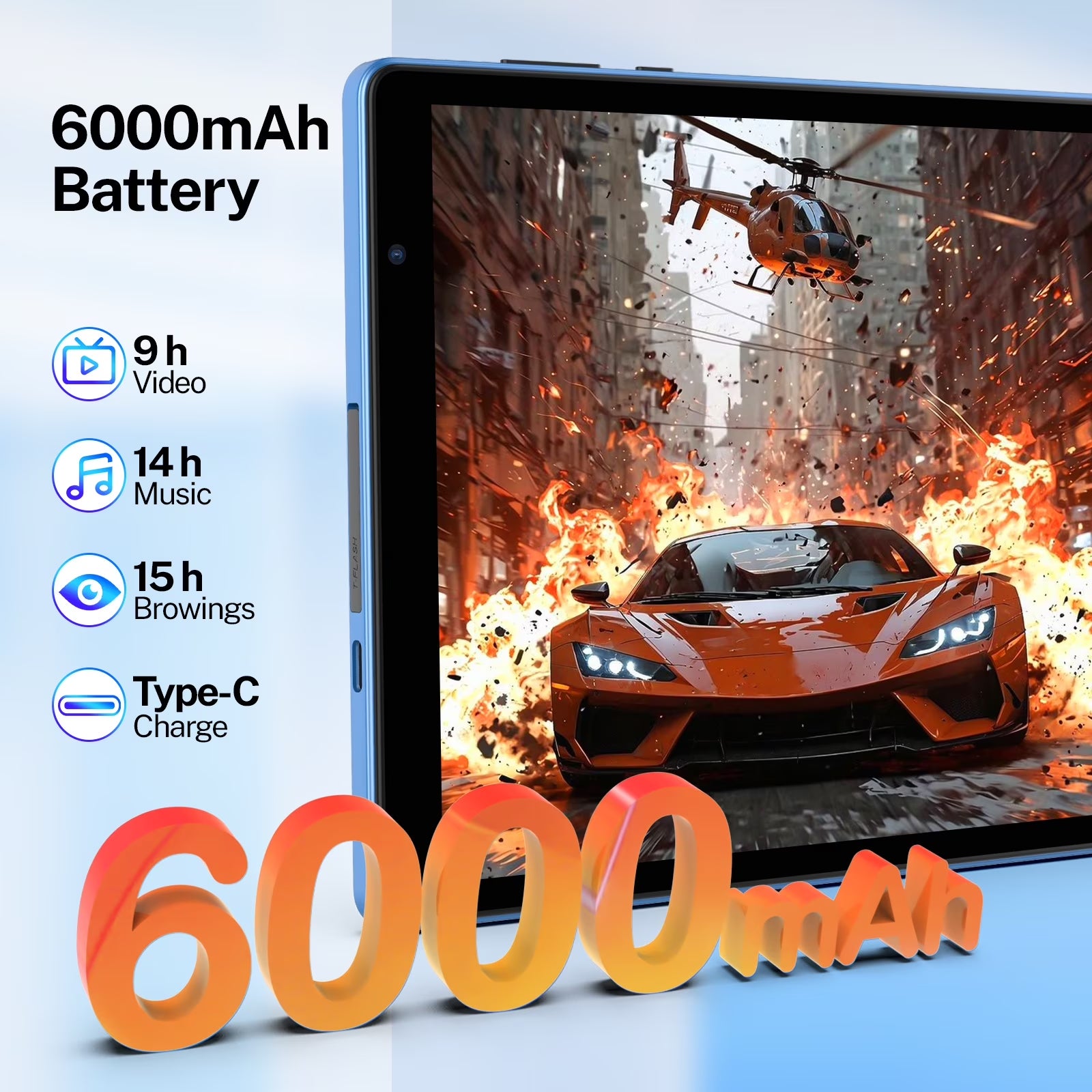 Tedupee 10 inch Android 14 Tablet，Android Tablets Quad Core Processor,4GB+32GB+1TB Expandable Tablet Computer,1280*800 IPS Screen,6000mAh Battery,WiFi