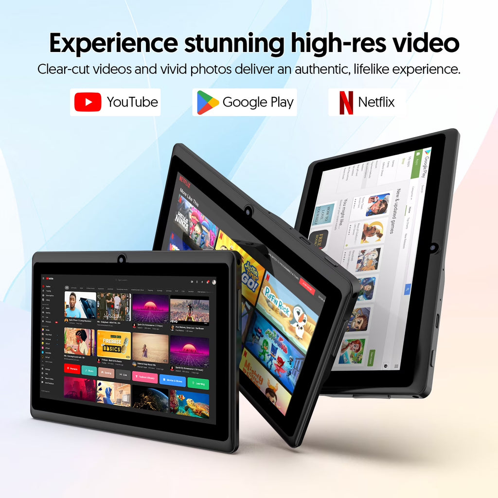 Tedupee 7 inch Tablet, Android 13 Tablet with Case, Quad Core Tablet,1024 x 600 IPS Touch Screen,4GB RAM 32GB ROM 1TB Expandable,Dual Camera, 3500Mah