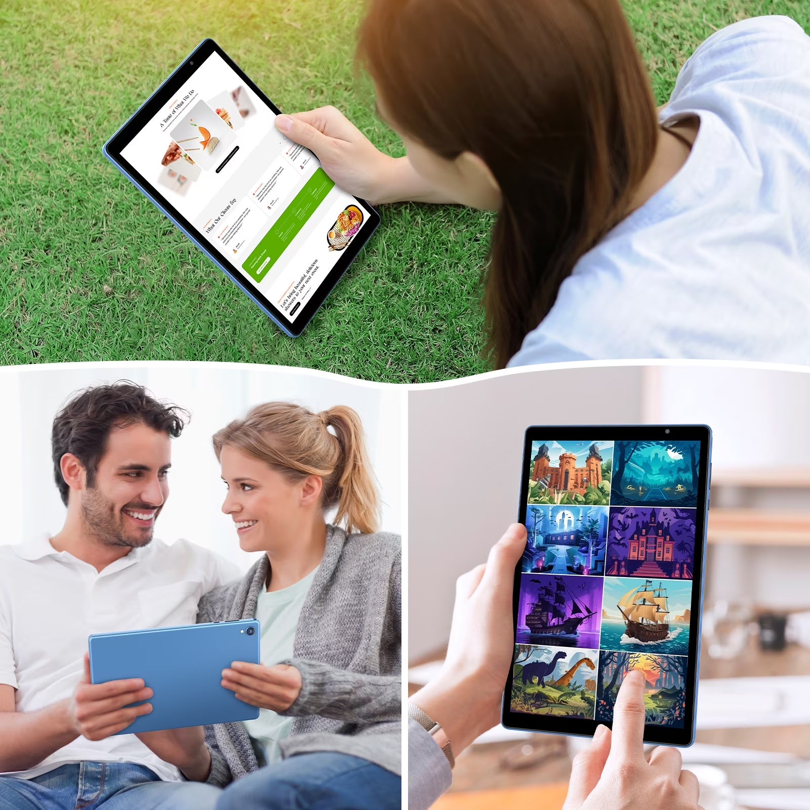 Tedupee 10 inch Android 14 Tablet，Android Tablets Quad Core Processor,4GB+32GB+1TB Expandable Tablet Computer,1280*800 IPS Screen,6000mAh Battery,WiFi