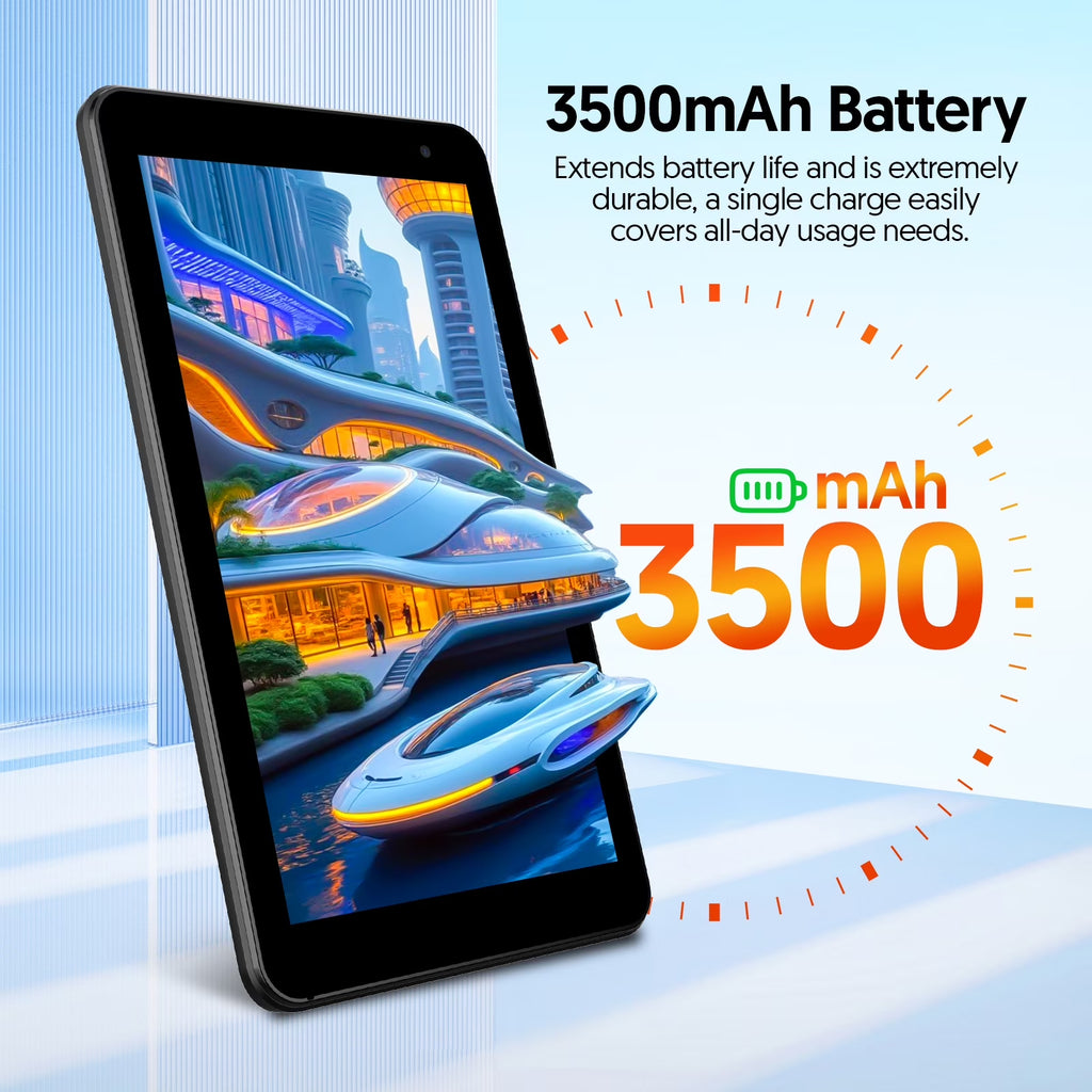 Tedupee Tablet 7 inch Android 15 Tablet, 8GB RAM 32GB ROM 1TB Expandable,Penta-core Processor Tablet PC，Wi-Fi 6, 5G dual-band，3000mAh Battery, Dual Camera, Educational, Games