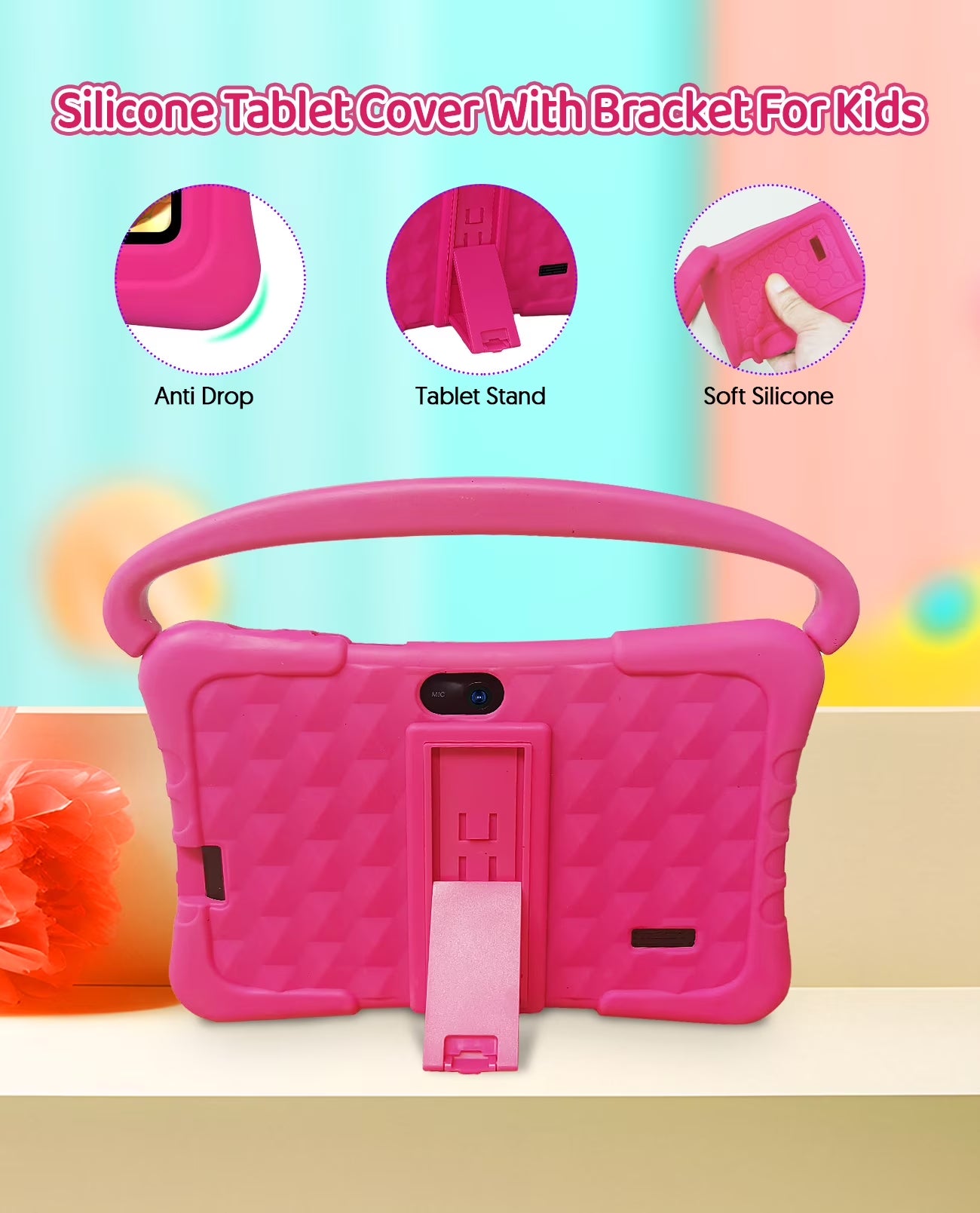 Tedupee Kids Tablet, Android 13 Kids Tablet, Quad Core Processor, 4GB(2G+2G)RAM+32GB ROM Storage, 1024 x 600 Touch Screen, WiFi, Bluetooth