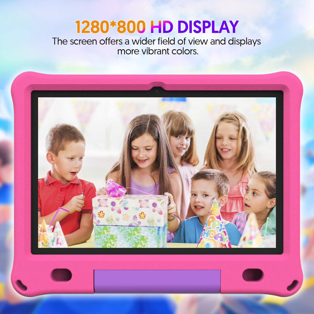 Tedupee 10inch Kids Tablet Android 15,1280x800 HD Ips Display Tablet with Eva Case,12GB (3g+9g) RAM+64GB Rom,Quad-Core, Wi-Fi6,6000mAh,Parental Control App Google Certified