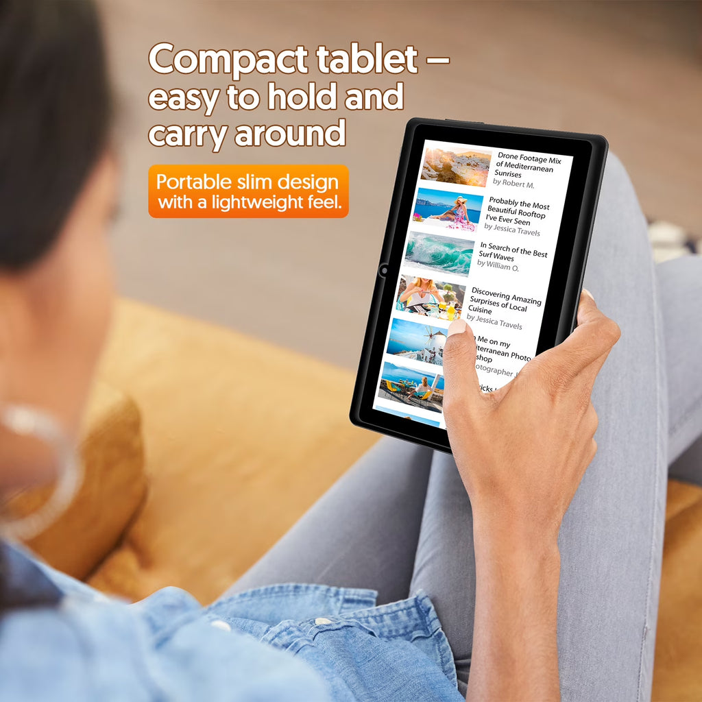 Tedupee 7 inch Tablet, Android 13 Tablet with Case, Quad Core Tablet,1024 x 600 IPS Touch Screen,4GB RAM 32GB ROM 1TB Expandable,Dual Camera, 3500Mah