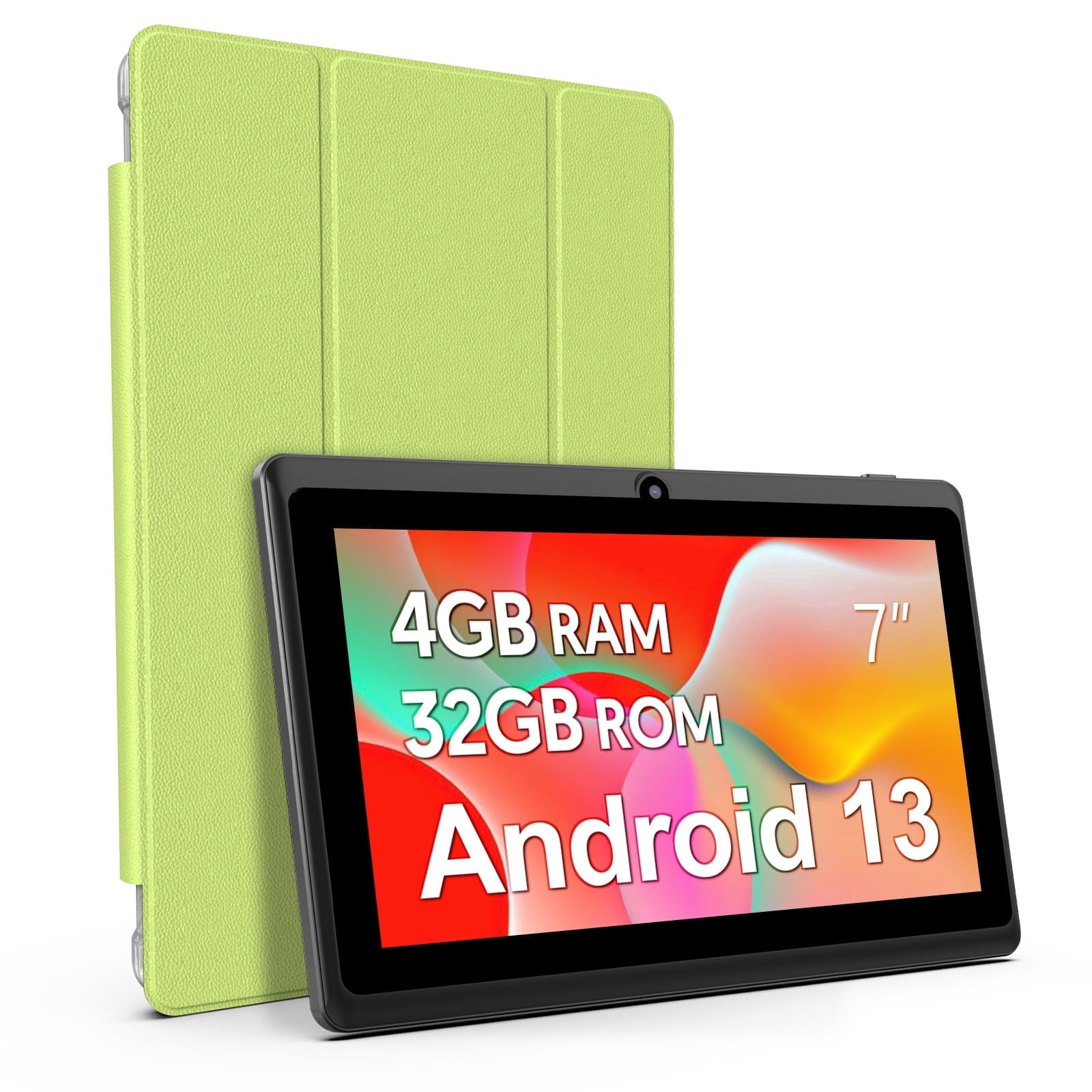 Tedupee 7 inch Tablet, Android 13 Tablet with Case, Quad Core Tablet,1024 x 600 IPS Touch Screen,4GB RAM 32GB ROM 1TB Expandable,Dual Camera, 3500Mah
